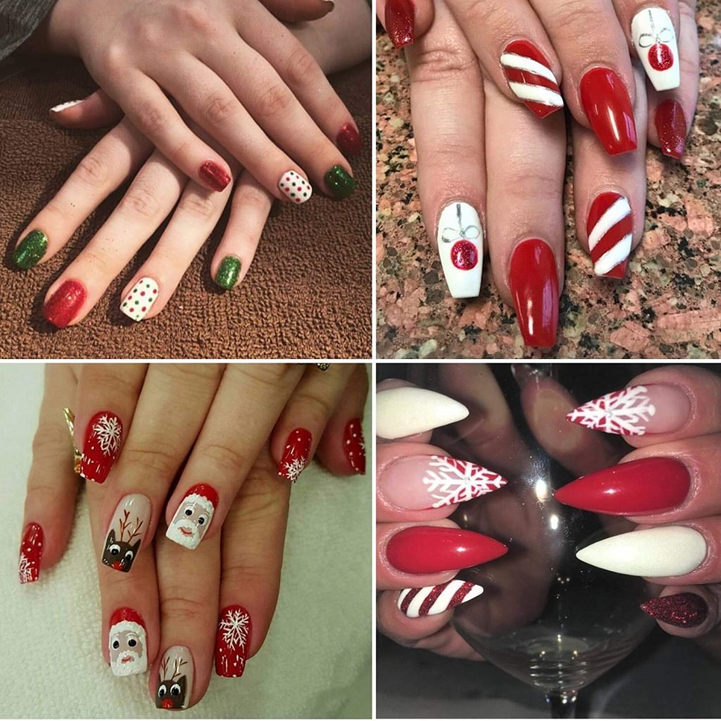 Diseños de uñas de navidad para fiestas de fin de año