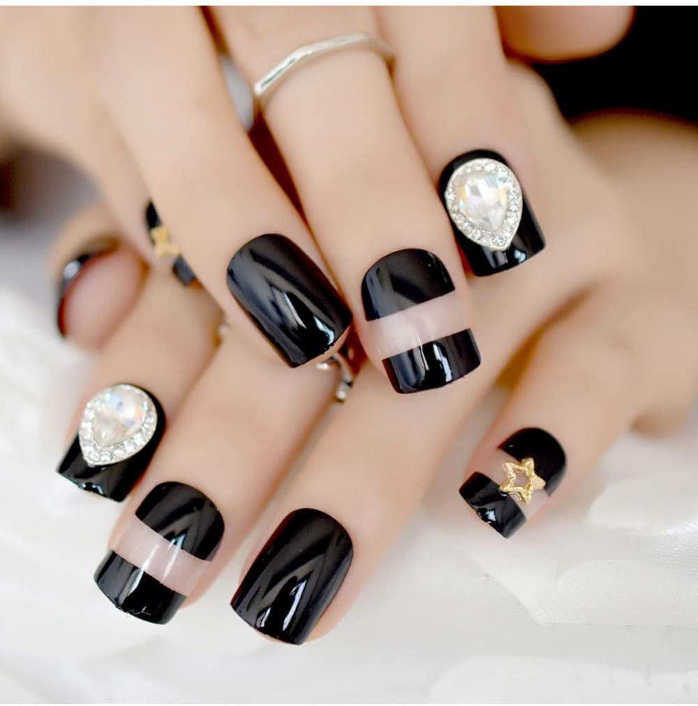 Diseño De Patrón De Uñas Negras Plateadas Manicura Decoración 2021/2022