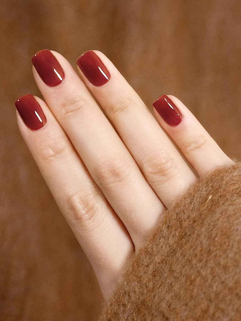 uñas UV LED semi permanente manicura esmalte de uñas para otoño invierno rojo sangre ladrillo rojo