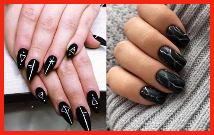 Uñas negras elegantes en modas 2023