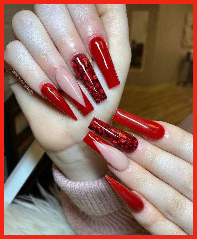 Uñas tipos acrílicas rojas