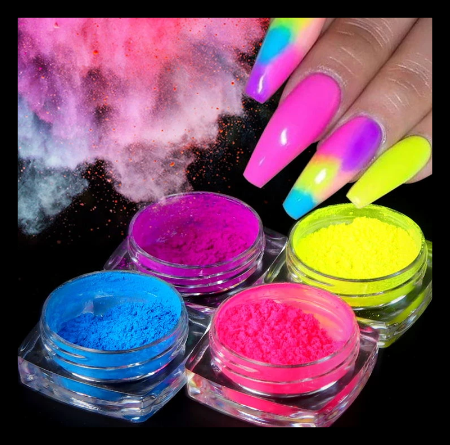 uñas degradados neon